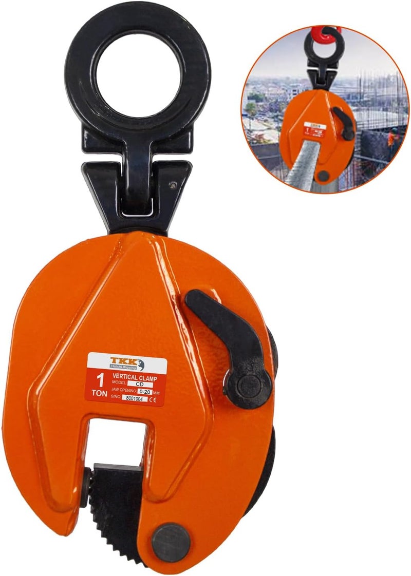 TKK Vertical Plate Clamp 2200Lb, 1Ton Plate Lifting Clamps Jaw Opening up to 0.8 inch Heavy Duty Lifting Clamps for Lifting and Transporting (2200lb 1t) - Image 1
